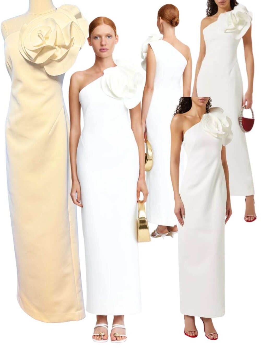 🆕 ACLER 🧿 NWOT Wynyard One Shoulder Maxi Dress, Ivory - Sz AU 8 US 4